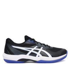 Buty do tenisa Asics. Czarne buty sportowe męskie Asics, bez zapięcia, tenisowe. Za 319.99 zł.