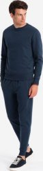 Ombre Komplet dresowy bawełniany męski BASIC bluza nierozpinana + joggery granatowy V1 Z84 M. Niebieskie bluzy męskie Ombre, m, bez wzorów, z bawełny, bez kaptura. Za 269.99 zł.