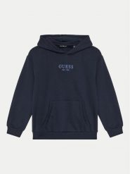 Guess Bluza L4BQ29 KAV33 Granatowy Regular Fit. Niebieskie bluzy dla chłopców Guess, z aplikacjami, z bawełny, bez ramiączek, bez kaptura. Za 99.99 zł.
