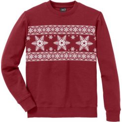 Bluza Regular Fit bonprix ciemnoczerwono-biały. Bluzy męskie marki bonprix. Za 34.99 zł.
