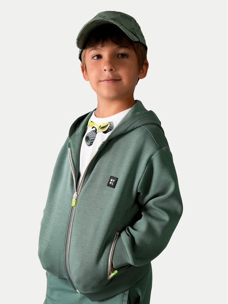 Mayoral Bluza 3442 Zielony Regular Fit. Zielone bluzy dla chłopców Mayoral, bez wzorów, z bawełny, bez ramiączek, bez kaptura. Za 144.99 zł.