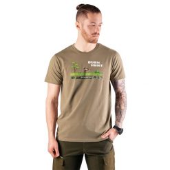 T-shirt myśliwski męski Tagart FNT Duckhunt Beige z nadrukiem. Brązowe t-shirty męskie tagart, m, bez wzorów, bez kołnierzyka. Za 99.00 zł.