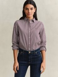 Gant bluzka koszulowa Kobiety Bawełna czerwony, 36. Czerwone bluzki damskie GANT, uniwersalny, bez wzorów, z bawełny, eleganckie, bez kołnierzyka, bez ramiączek. Za 499.95 zł.