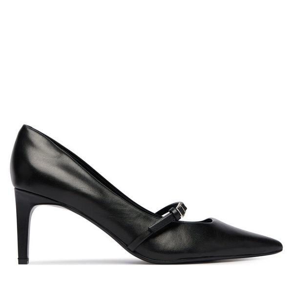 Czółenka Calvin Klein. Czarne czółenka damskie Calvin Klein, bez wzorów, bez obcasa, bez zapięcia. Za 394.99 zł.