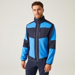 Softshell roboczy hybrydowy unisex E-Volve. Niebieskie kurtki męskie Regatta, na lato, m, bez wzorów, z softshellu, sportowe, bez kaptura. Za 409.99 zł.
