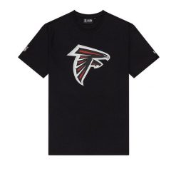 T-Shirt NFL Atlanta Falcons New Era Logo Noir. Białe t-shirty męskie New Era, xl, bez wzorów, z bawełny, klasyczne, bez kołnierzyka. Za 126.50 zł.