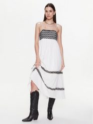 Pepe Jeans Sukienka codzienna Ariel PL953230 Écru Regular Fit. Sukienki damskie Pepe Jeans, na co dzień, l, bez wzorów, z bawełny, bez kołnierzyka, bez ramiączek, proste. Za 519.99 zł.