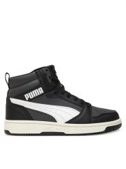 Puma Sneakersy Rebound V6 Mid Jr 393831 29 Czarny. Czarne buty sportowe chłopięce Puma, bez wzorów, ze skóry, bez zapięcia. Za 219.99 zł.