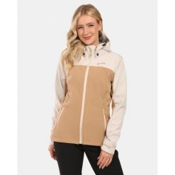 Damska kurtka softshell Kilpi RAVIA-W. Brązowe kurtki damskie Kilpi, bez wzorów, z softshellu, bez kaptura. Za 473.69 zł.