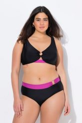 Damskie Bikini ozdobny pierścien miękkie miseczki regulowane ramiączka. Czarne bikini damskie Ulla Popken, plus size, bez wzorów, plus size. Za 239.99 zł.