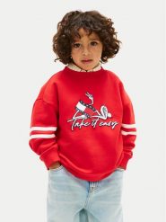 Tommy Hilfiger Bluza Wavy Flag KB0KB10315 Czerwony Regular Fit. Czerwone bluzy dla chłopców Tommy Hilfiger, bez wzorów, z bawełny, bez ramiączek, bez kaptura. Za 269.99 zł.