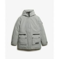 Parka dla kobiet Superdry City. Szare kurtki damskie Superdry., bez wzorów, z puchu, bez kaptura. W wyprzedaży za 750.90 zł.