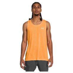 Tank top do biegania męski Under Armour Streaker Singlet. Brązowe t-shirty męskie Under Armour, m, bez wzorów, sportowe, bez kołnierzyka. Za 145.75 zł.