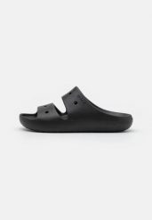 Klapki Dla Dorosłych Crocs Classic V2 Sandal. Czarne klapki damskie Crocs, bez wzorów, z materiału, bez obcasa. Za 135.99 zł.