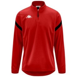 Bluza dresowa 1/2 zip Kappa Dolvole. Czerwone bluzy męskie Kappa, bez wzorów, z dresówki, bez kaptura, na fitness i siłownię. Za 207.50 zł.