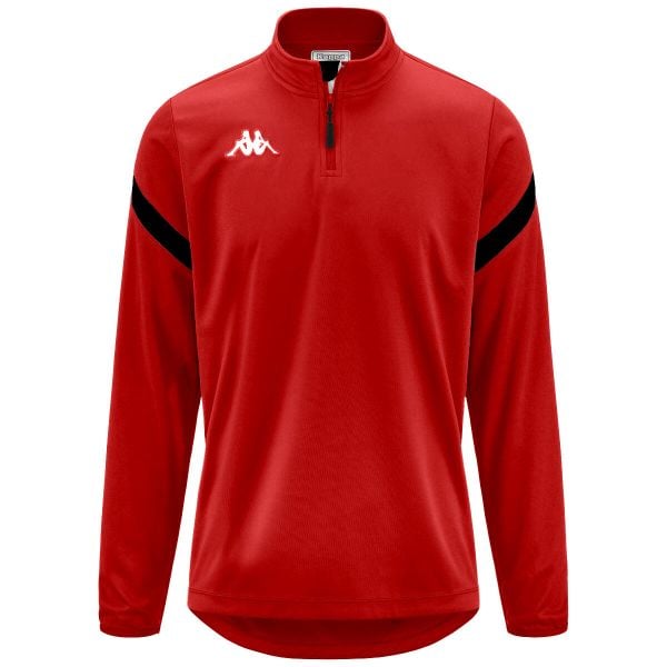 Bluza dresowa 1/2 zip Kappa Dolvole. Czerwone bluzy męskie Kappa, bez wzorów, z dresówki, bez kaptura, na fitness i siłownię. Za 207.50 zł.