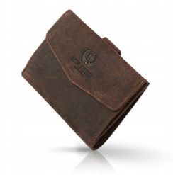 Paolo Peruzzi Portfel damski skórzany vintage RFID T-35-BR. Portfele damskie Paolo Peruzzi, bez wzorów. Za 116.09 zł.