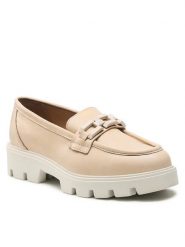 Badura Loafersy E22-28188NAP Beżowy. Brązowe mokasyny damskie Badura, ze skóry. Za 299.99 zł.