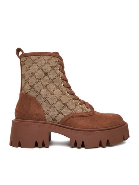 Nine West Trzewiki CEO-MALAK-01 Beżowy. Brązowe botki damskie Nine West, z materiału, bez obcasa, na płaskiej podeszwie, bez zapięcia. Za 329.99 zł.