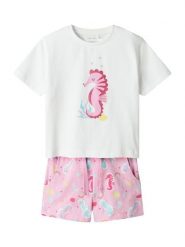 NAME IT Komplet t-shirt i spodenki Zosanna 13239682 Różowy Regular Fit. Czerwone t-shirty i topy dla dziewczynek Name it, bez wzorów, z bawełny, bez ramiączek. Za 79.99 zł.