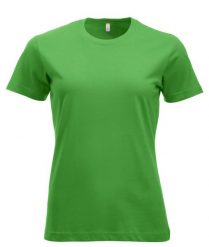 Clique New Classic-T Women T-shirt z bawełny – współczesny krój – apple green. Zielone t-shirty damskie CLIQUE, xs, bez wzorów, z bawełny, klasyczne, bez kołnierzyka. Za 104.39 zł.