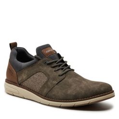 Półbuty Rieker. Brązowe półbuty damskie Rieker, bez wzorów, bez obcasa, na płaskiej podeszwie, bez zapięcia. Za 329.99 zł.