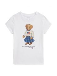 Polo Ralph Lauren T-Shirt 312A98403001 Biały Regular Fit. Białe t-shirty i topy dla dziewczynek Polo Ralph Lauren, bez wzorów, z bawełny, bez ramiączek. Za 249.99 zł.