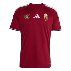 Koszulka podstawowa Hungary 26. Czerwone koszulki sportowe męskie Adidas, bez wzorów, bez kołnierzyka, bez ramiączek, do piłki nożnej, climacool (adidas). Za 439.00 zł.