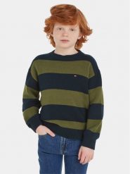 Tommy Hilfiger Sweter KB0KB08515 Zielony Regular Fit. Zielone swetry dla chłopców Tommy Hilfiger, bez wzorów, z syntetyku, bez kołnierzyka, bez kaptura. Za 429.99 zł.