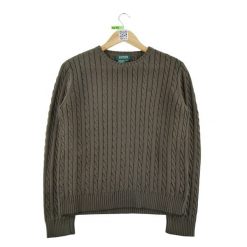 Second life - Sweter damski brązowy - Stan bardzo dobry. Brązowe swetry damskie Ralph Lauren, l, bez wzorów, z jeansu, eleganckie, bez kołnierzyka, bez ramiączek, bez kaptura. Za 127.76 zł.