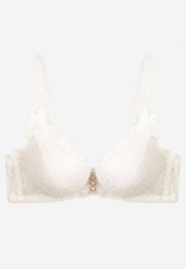 Beżowy Biustonosz Typu Push-Up w Kwiatowy Wzór Rivatra. Brązowe biustonosze Born2be, bez wzorów. Za 34.99 zł.