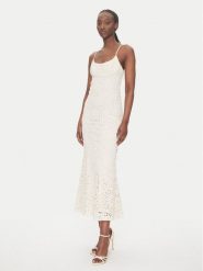 Bardot Sukienka koktajlowa 57998DB6 Écru Slim Fit. Sukienki damskie Bardot, bez wzorów, z bawełny, wizytowe, bez kołnierzyka, bez ramiączek. Za 369.99 zł.