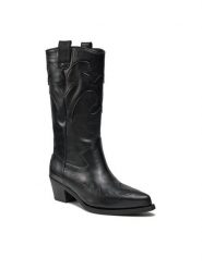 Bronx Kowbojki Western 47515-A Czarny. Czarne kozaki damskie Bronx, ze skóry, bez obcasa, na słupku. Za 1,399.00 zł.