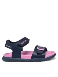 Geox Sandały J Fusbetto Gi J35HQA 000BC C4268 M Granatowy. Niebieskie sandały dziewczęce Geox, ze skóry, bez zapięcia. Za 109.99 zł.