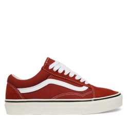 Tenisówki Vans. Czerwone trampki i tenisówki damskie Vans, bez wzorów, bez zapięcia. Za 399.99 zł.