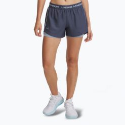 Spodenki treningowe damskie Under Armour Tech Play Up 2in1. Szare obuwie sportowe damskie Under Armour, xl, bez wzorów, sportowe, na fitness i siłownię. Za 109.99 zł.