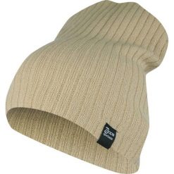Czapka Beżowa Jesienno-Zimowa, Beanie, Krasnal, Rozciągliwa, w Prążki. Brązowe czapki i kapelusze męskie Jarek, na zimę, bez wzorów, ze splotem, sportowe. Za 35.00 zł.