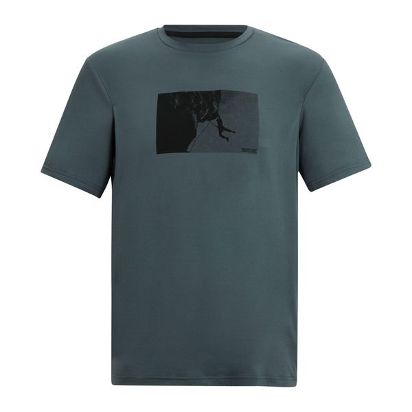 T-shirt Męski Wspinaczka Górska Fingal. Szare t-shirty męskie Regatta, l, bez wzorów, z elastanu, bez kołnierzyka. Za 98.99 zł.