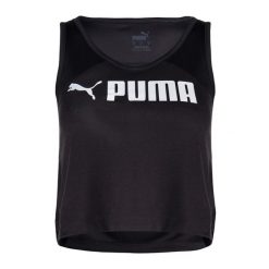 Top treningowy damski PUMA Fit Skimmer Tank. Czarne obuwie sportowe damskie Puma, bez wzorów, na fitness i siłownię. Za 69.99 zł.