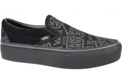 Buty sportowe do chodzenia damskie, Vans 66 Classic Slip-On Platform. Czarne obuwie sportowe damskie Vans, bez wzorów, z materiału, trekkingowe, Vans Classic. Za 199.99 zł.
