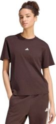 Adidas Koszulka damska Essentials Small Logo brązowa KX0795 XS. Brązowe t-shirty damskie Adidas, xs, bez wzorów, bez kołnierzyka. Za 115.55 zł.