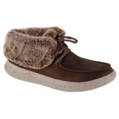 Buty zimowe damskie, Skipper - Hang Glider. Brązowe obuwie sportowe damskie Skechers, bez wzorów, z materiału. Za 179.99 zł.
