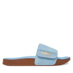 Klapki Puma. Niebieskie klapki damskie Puma, bez wzorów, bez obcasa. Za 139.99 zł.