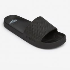 Klapki basenowe męskie Speedo Entry Essential. Zielone klapki męskie Speedo, z materiału, eleganckie. Za 49.99 zł.
