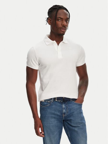 Robe di Kappa Polo William 6006170 Biały Slim Fit. Białe koszulki polo męskie Robe di Kappa, l, bez wzorów, z bawełny, bez ramiączek. Za 129.99 zł.