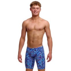Spodenki FUNKY TRUNKS Blue Bits - jammery chłopięce. Niebieskie kąpielówki dla chłopców FUNKY TRUNKS, bez wzorów, sportowe. Za 199.00 zł.