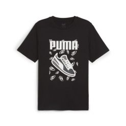 Męska koszulka GRAPHICS Sneaker PUMA Black. Czarne koszulki sportowe męskie Puma, m, bez wzorów, z bawełny, bez kołnierzyka, bez ramiączek, na jogę i pilates. Za 153.00 zł.