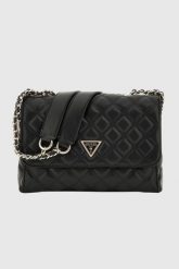 GUESS Czarna kopertówka damska Giully. Czarne kopertówki damskie Guess, z aplikacjami, ze skóry ekologicznej, bez dodatków. W wyprzedaży za 459.99 zł.