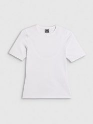 Жіночий T-shirt slim однотонний - білий. T-shirty damskie 4f, xs, bez wzorów, bez kołnierzyka. Za 699.90 zł.