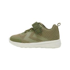 Sneakersy dla dzieci Hummel Actus Recycled. Zielone buty sportowe dziewczęce Hummel, bez wzorów, z nubiku, bez zapięcia, na jogę i pilates. Za 170.00 zł.